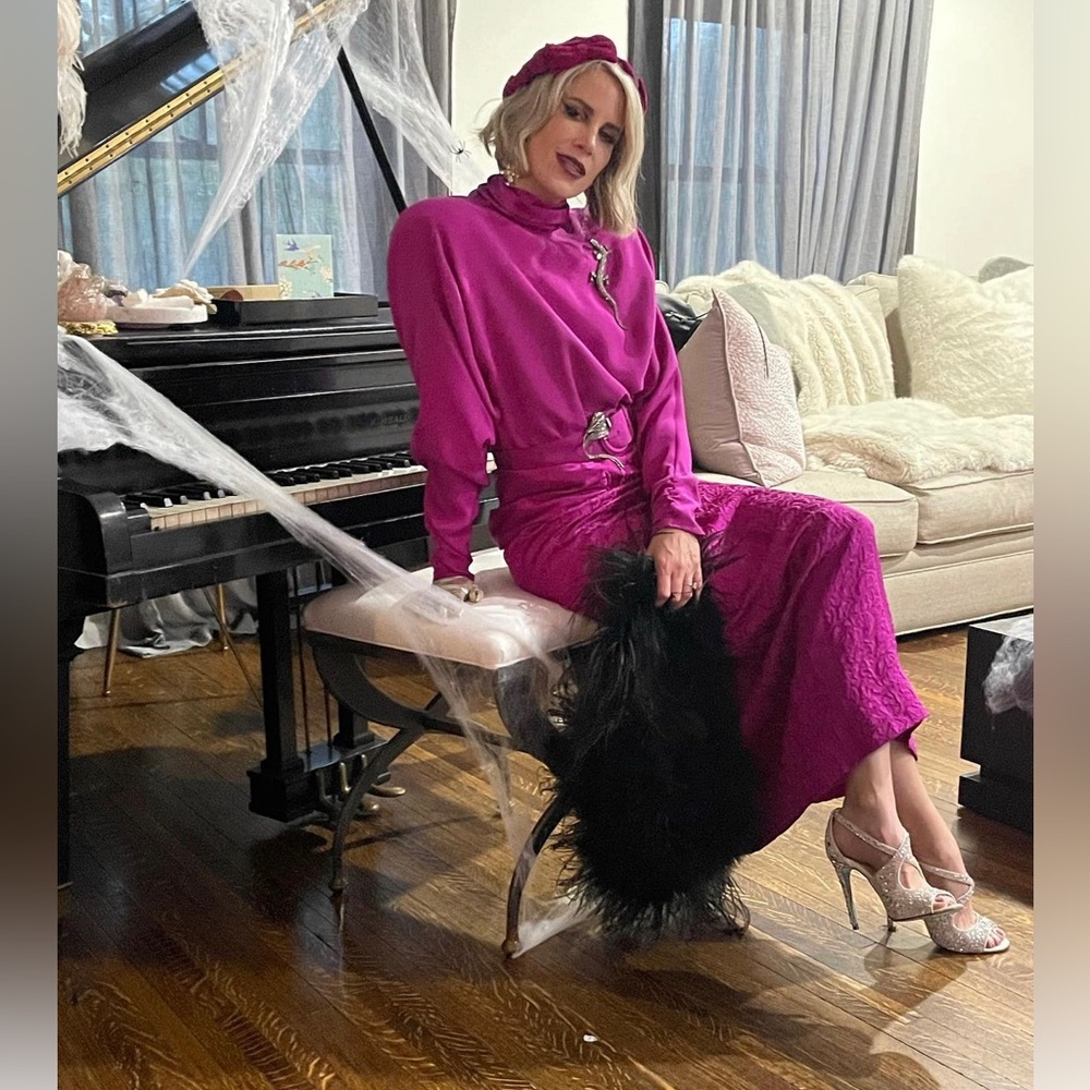 Vintage BILL BLASS dress - belted pink perfection